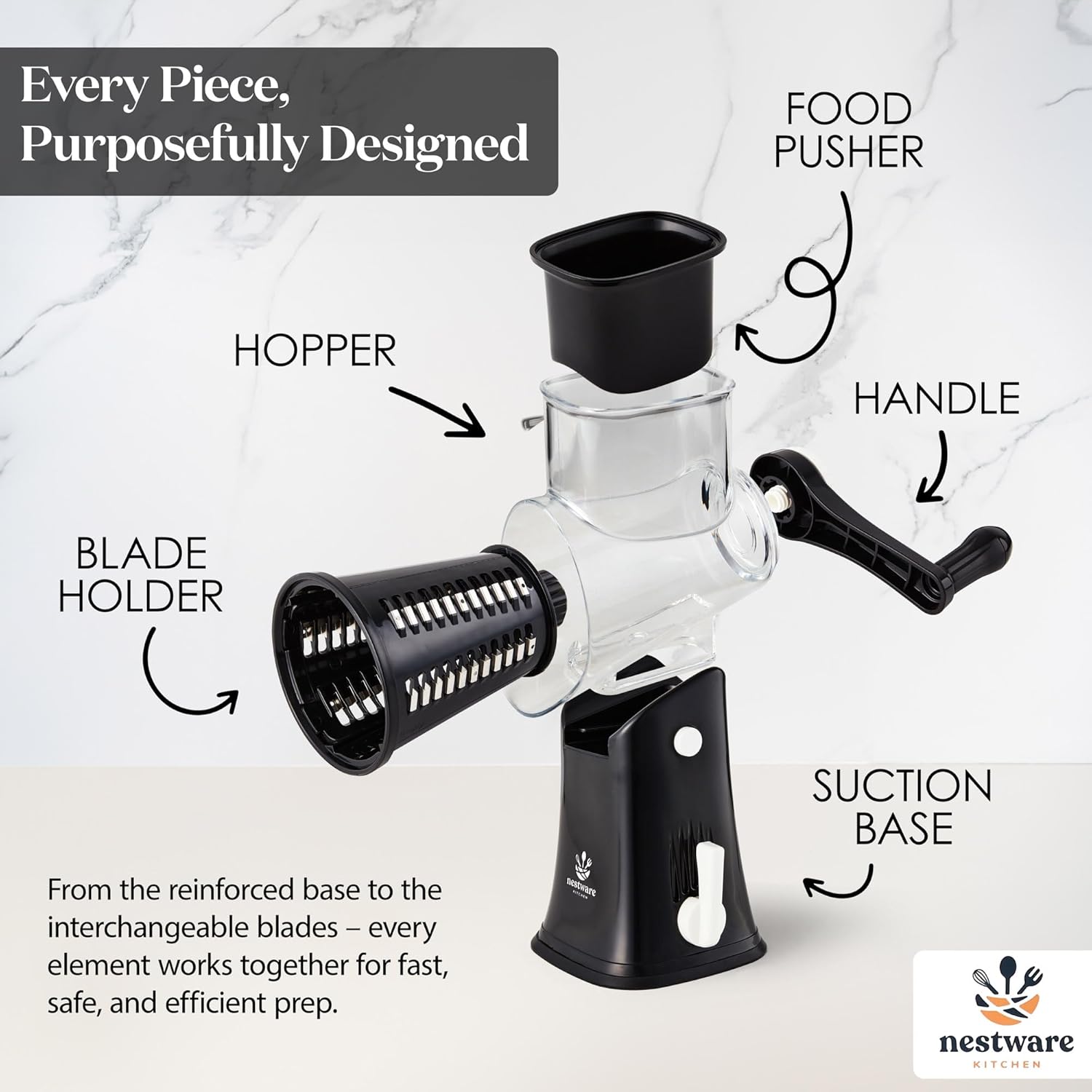 Nestware Kitchen Rotary Cheese Grater - 5 Blades 4