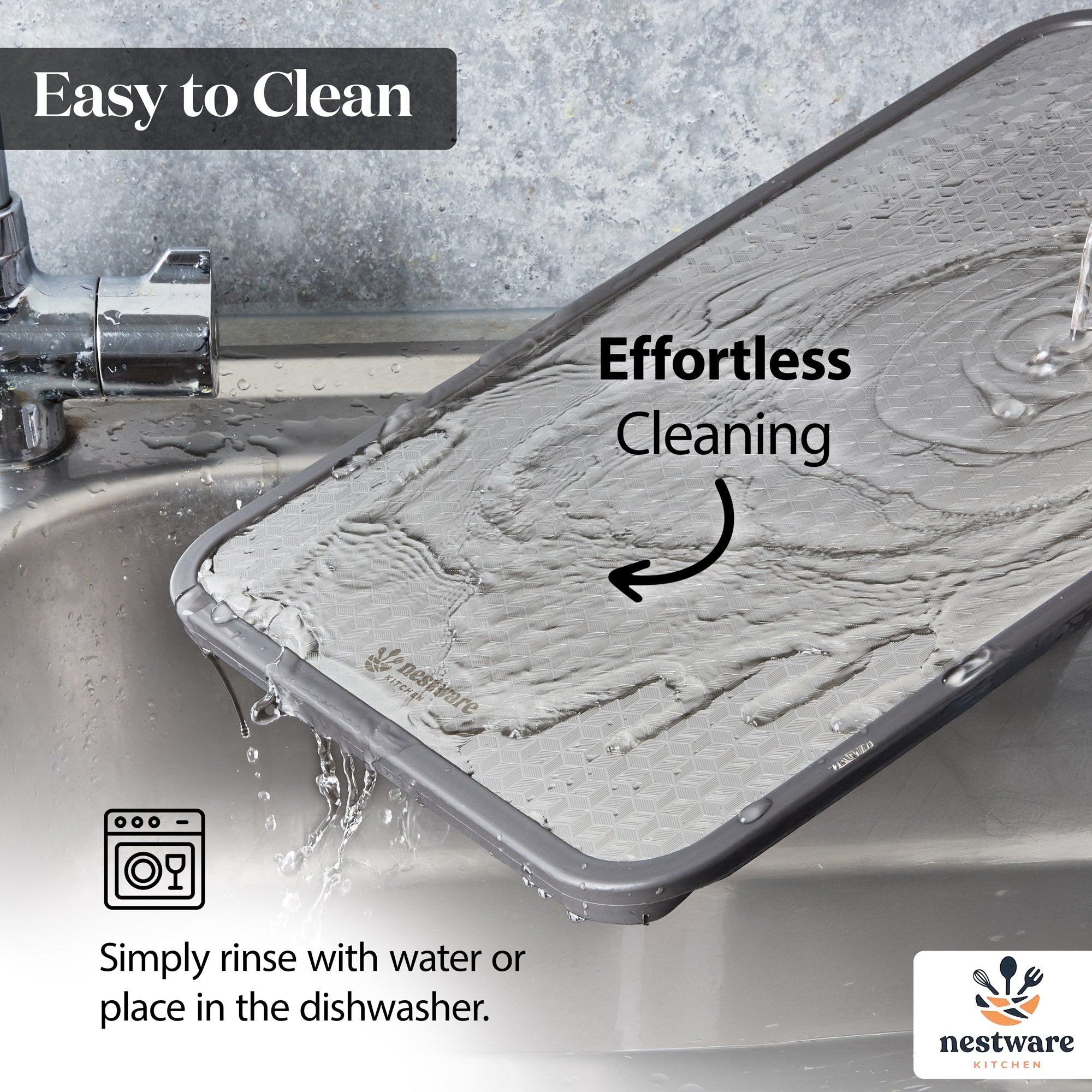 Easy to clean: rinse with water or place in the dishwasher